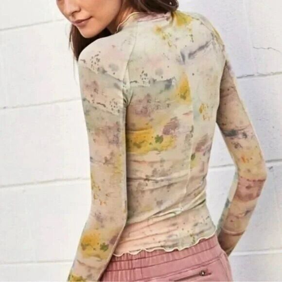 Free People High Jump Long Sleeve Womens XS Printed Paint Splatter - Picture 3 of 7